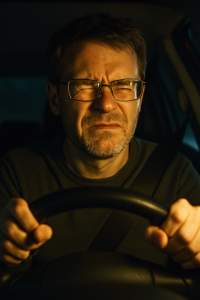 Geblendeter Autofahrer